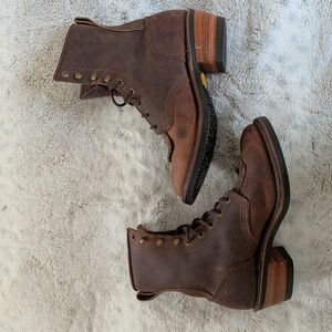 Vibram Dark Brown Leather Boots